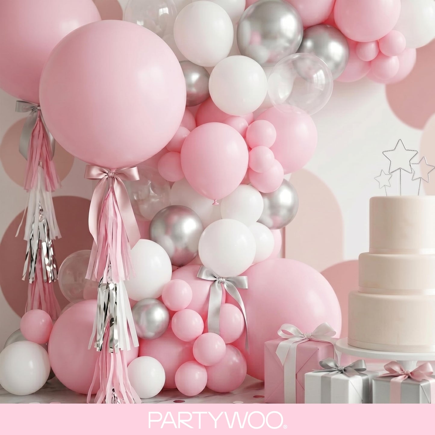 PartyWoo Light Pink Balloons 155pcs Different Sizes of 18 12 10 5 Inch Pastel Pale Baby Pink Balloon Arch Kit Garland for Baby Shower Bachelorette Bridal Shower Birthday Party Decorations Pink-Y48