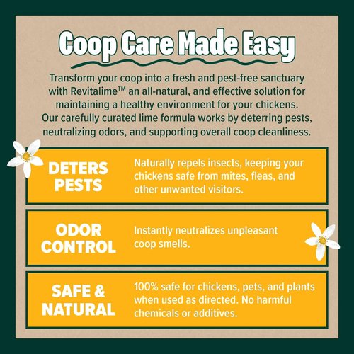 Eaton Pet and Pasture Revitalime - All-Natural Coop Freshener & Pest Eliminator | Reduces Ammonia & Moisture | Safe for Chickens (20 lbs)