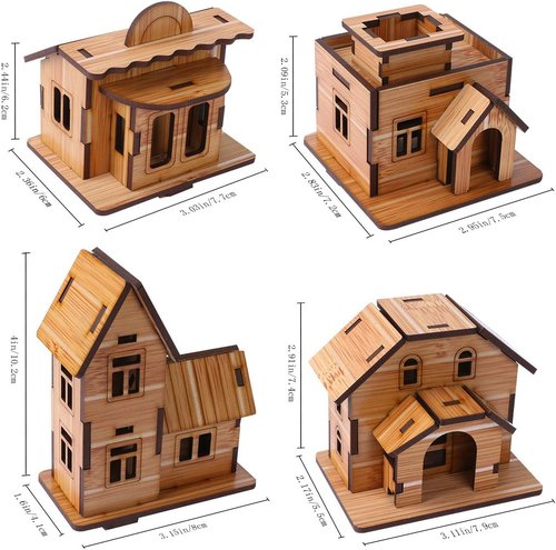 3D Wooden Puzzle - Mini DIY Model House Kit | Educational Jigsaw Puzzle Gift for All Ages