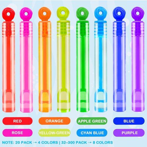 Bubbles Party Favors - Mini Bubble Wand Toy for Kids | 20-300 Pack for Goodie Bags & Outdoor Fun
