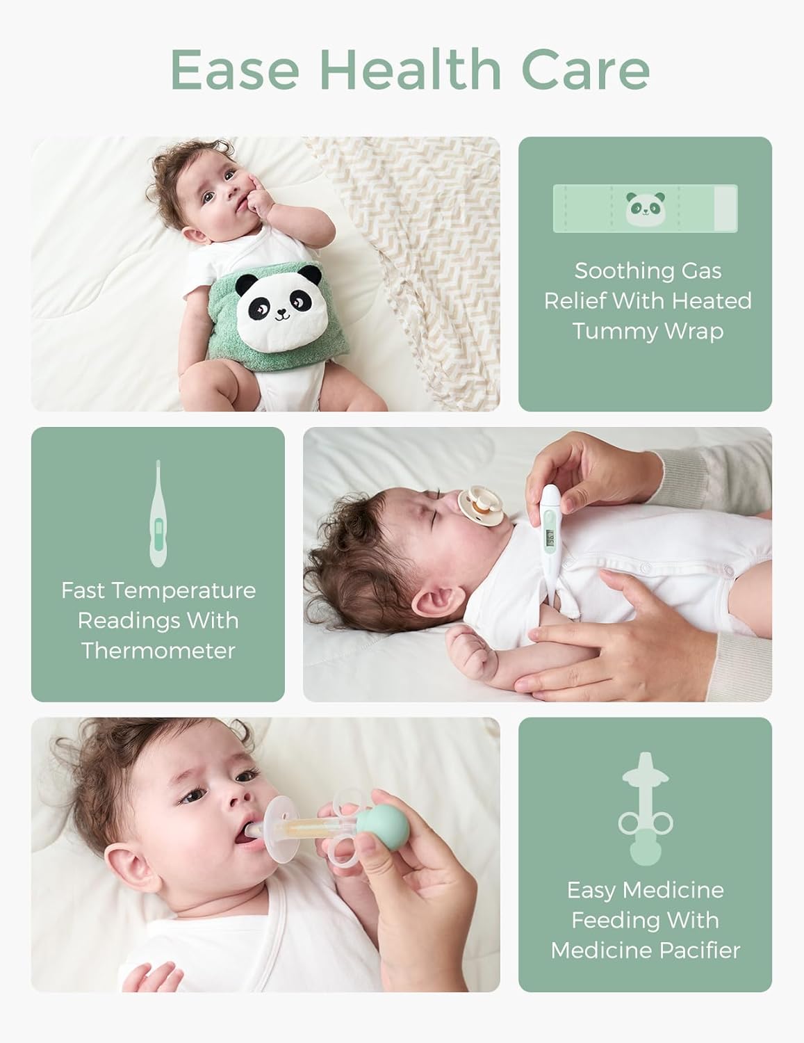 Momcozy Elite Baby Kit - Essential Grooming & Health Care Set | Electric Nail File, Nasal Aspirator, Tummy Wrap, Thermometer, Bath Brush, Teether, Storage Bag