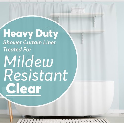 BigFoot Shower Curtain Liner - Heavy Duty 72 x 72 PEVA with Rustproof Grommets & Magnetic Weights | Odor-Free, Clear