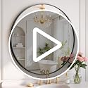 36 Inch Black Round Bathroom Mirror with Metal Frame - Wall Mounted Vanity Mirror Variation of THIS listing