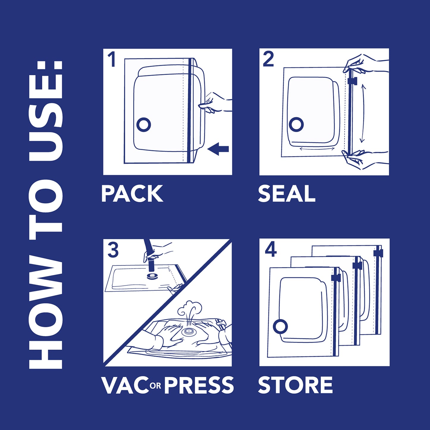 Shrink-Pak Space Bags Vacuum Storage Bags for Bedding Jumbo Compression 3 Pack Clear for Comforters Blankets (3 Jumbo/Bedding Solo)