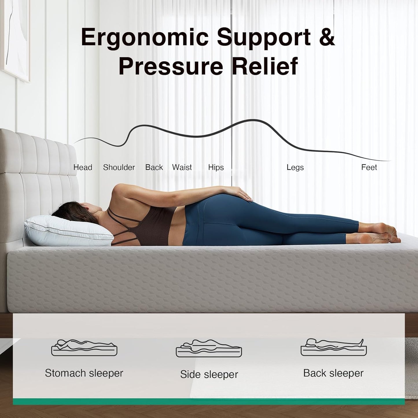 Novilla 10 Inch Full Mattress - Memory Foam with Breathable Comfort Layer & High-Density Support for Cool Sleep