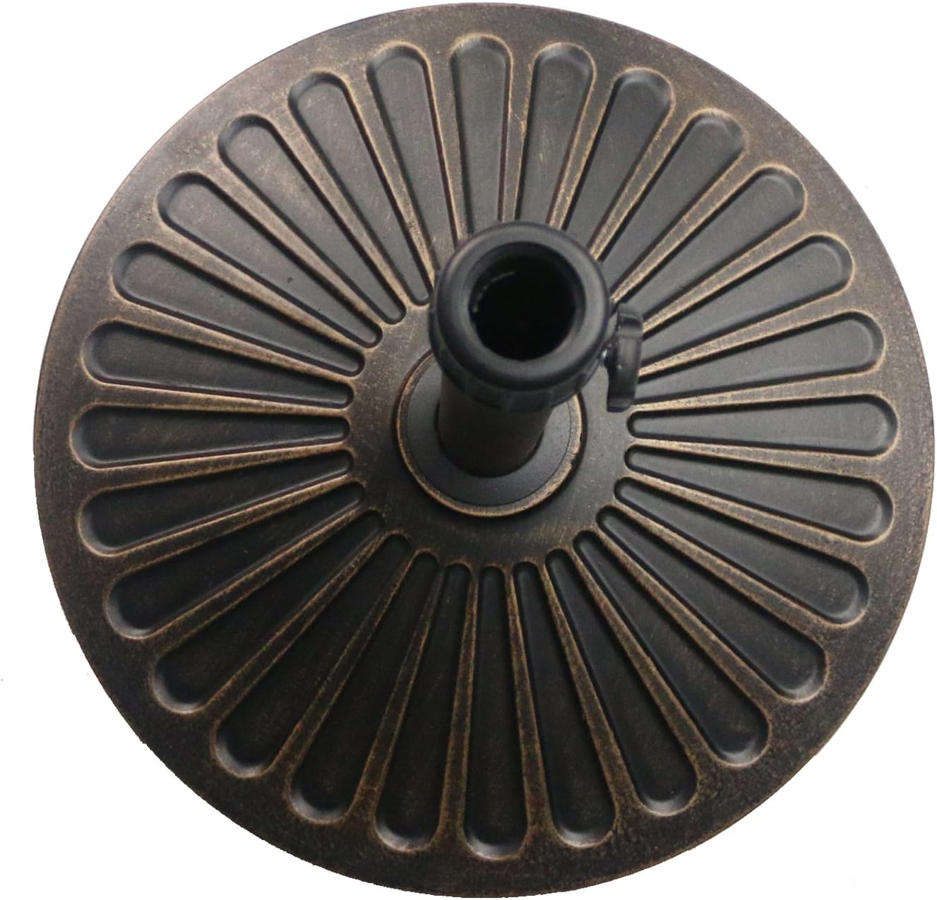 Sunnyglade Heavy Duty 30.2-lbs Round Umbrella Base - Antiqued Bronze for Patio & Outdoor Use