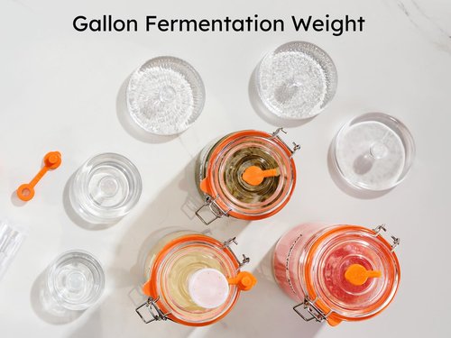 Jillmo Fermentation Weight for 3.8'' Opening Gallon Jars, Large and Heavy Glass Fermenting Weights for Making Sauerkraut, Kimchi, Carrots, 3.7inch, Pack of 2