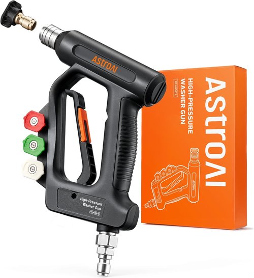 AstroAI High-Pressure Washer Gun - 4 Nozzles & 3/8” Swivel Connector | 4060PSI, Ideal for Car Wash Foam