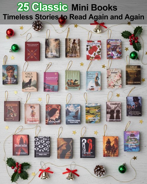 Bookish Advent Calendar 2025 - Unique 25-Piece Christmas Ornaments for Book Lovers | Perfect Gift for Readers