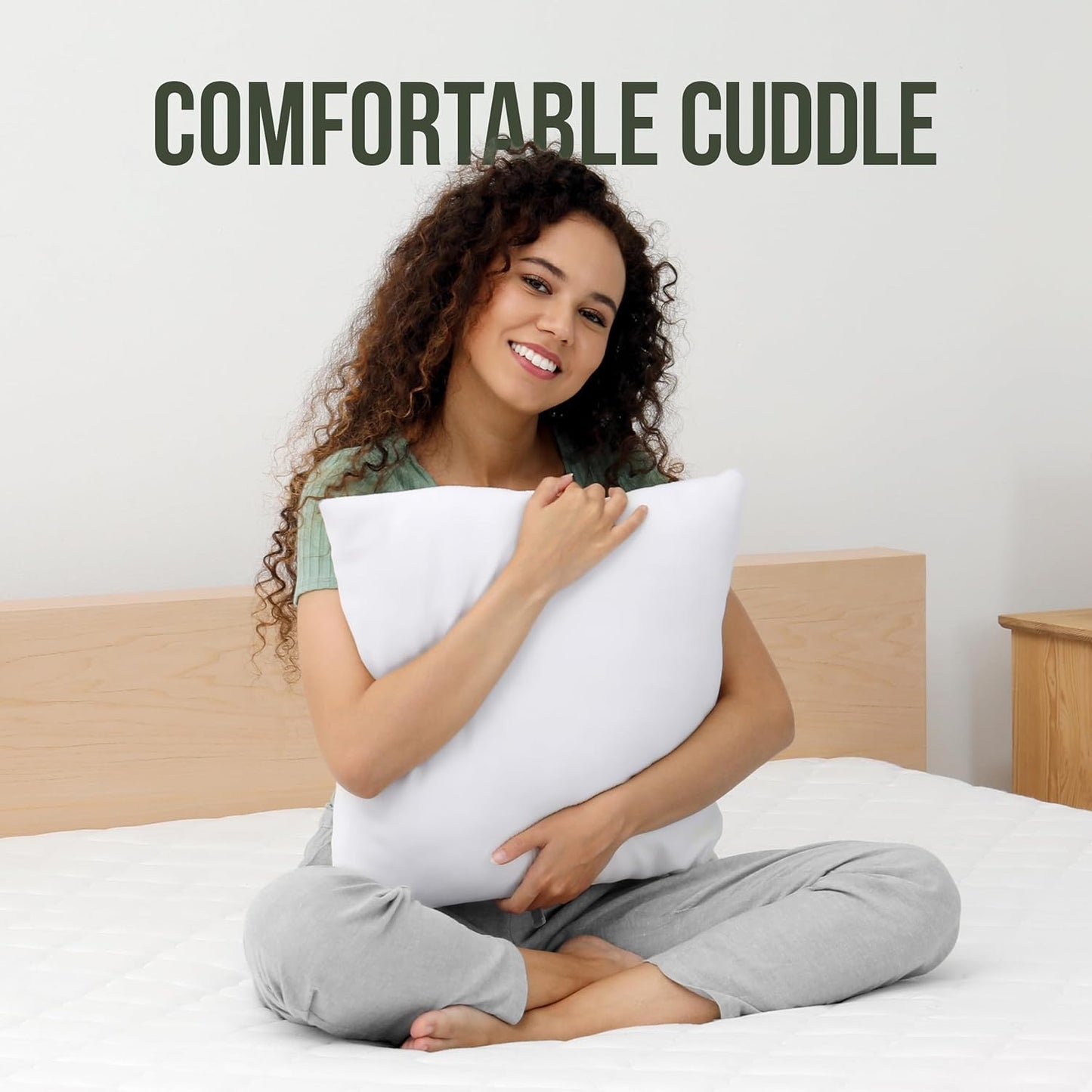 Utopia Bedding Throw Pillow - Fluffy Down Alternative Cushion | 26 x 26 Inches, White - Ideal for Bed & Sofa