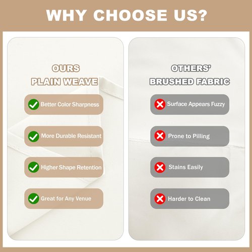 Fitable Ivory Tablecloths for 6-8 Foot Tables, 6 Pack - 70 x 120 Inches - Reusable and Washable Table Clothes, Polyester Fabric Table Covers for Wedding, Party, Banquet
