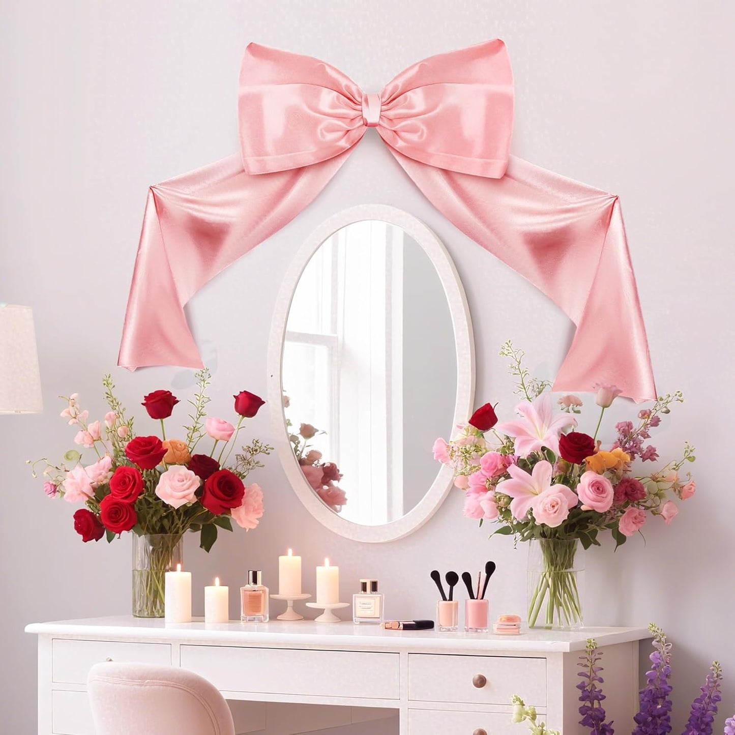 Skiennix Pink Large Bow Decor - Giant Ribbon Tie for Birthday Party & Home Decor | 24 x 36 Inches