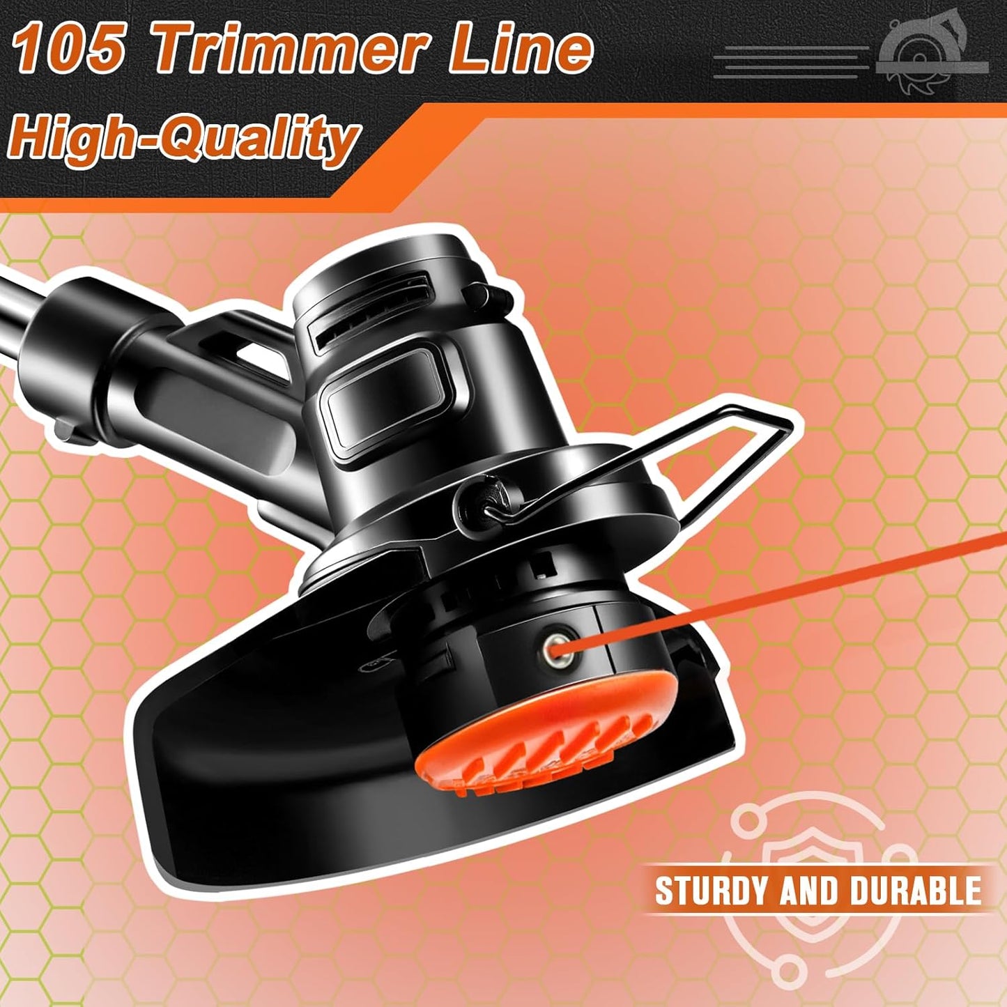 KAKO 105 Trimmer Line - Commercial Nylon Weed Eater String .105 Inch | 1038 Ft, Square Design