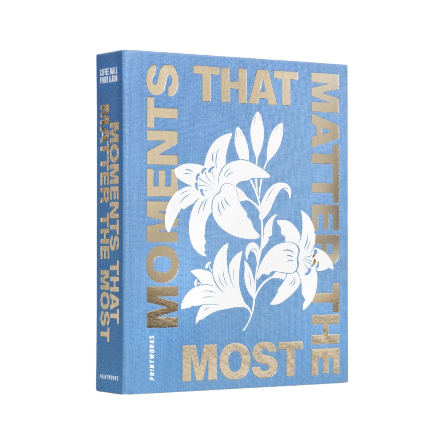 Printworks Moments That Matter the Most Photo Album, Sky Blue - 30-Page Coffee Table Memory Book - Holds 4x6 Pictures - Fabric-Covered Keepsake Design