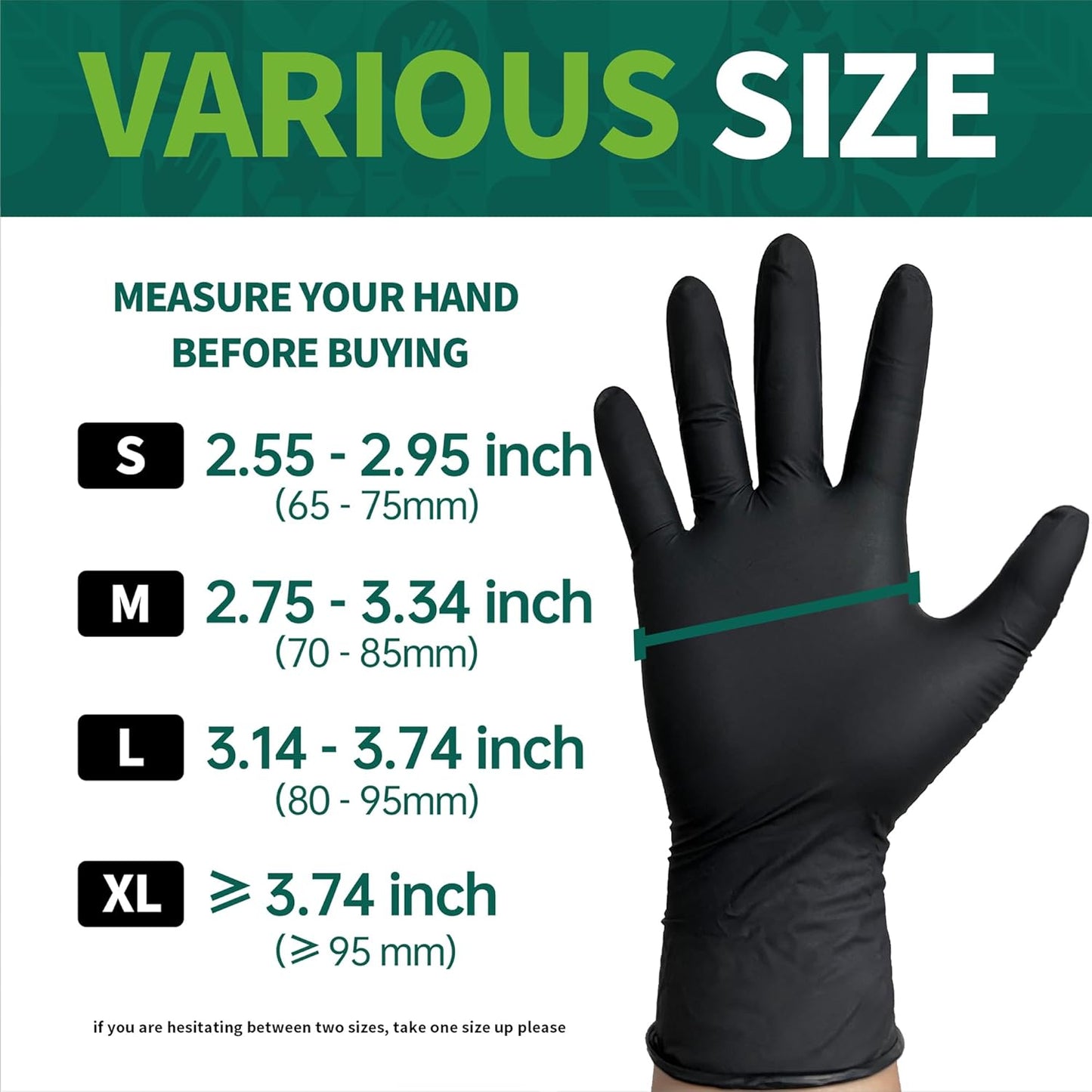 Supmedic Vinyl Disposable Exam Gloves - Black 4Mil, Powder-Free & Latex-Free | Medical & Food Safe (100/1000 Ct)