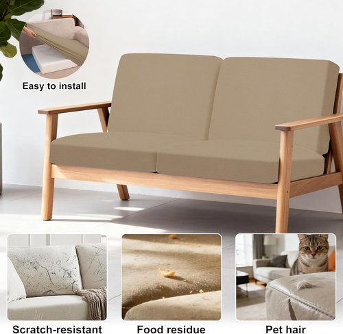 BIETYONE Patio Cushion Covers - 4-Piece Stretch Slipcovers for Outdoor Furniture | Washable & Reusable