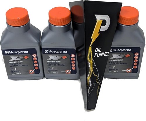 Husqvarna 2-Cycle Oil | 3-Pack of 2.6oz Synthetic Blend Bottles for Optimal Engine Performance