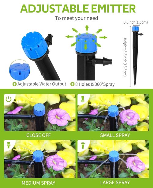 HIRALIY Drip Irrigation Kit - 100ft Automatic Plant Watering System for Garden & Greenhouse