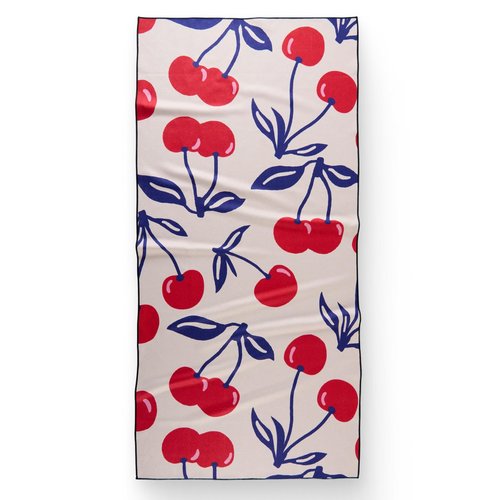GEOMETRY Micro-Loop Beach Towel – Spring & Summer Collection – Quick-Dry, Sand-Resistant, Ultra-Absorbent Compact Towel for Beach & Travel (Cherry Slush)