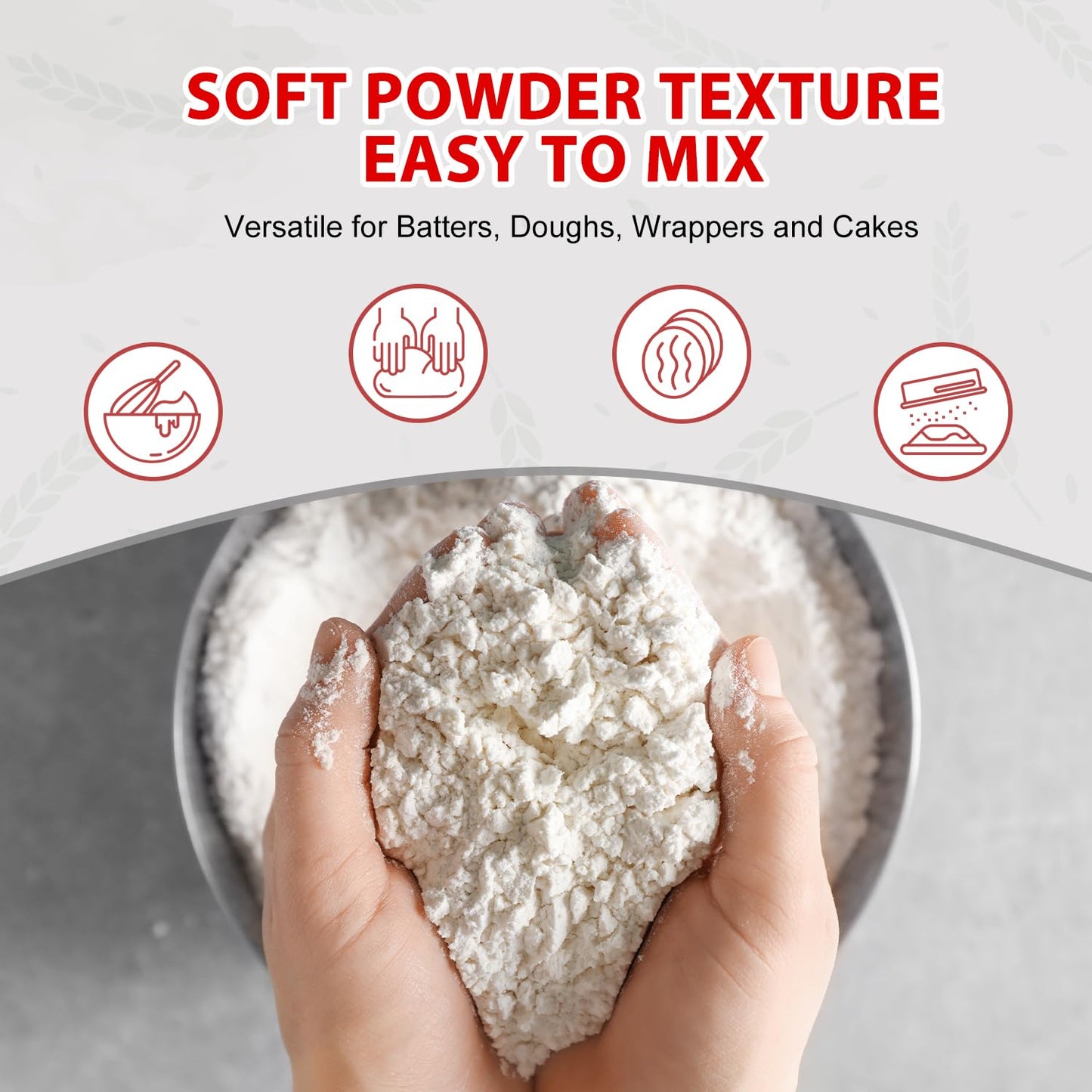 Soeos Rice Flour - All-Natural Gluten-Free Baking Flour | 16 Ounce Resealable Bag