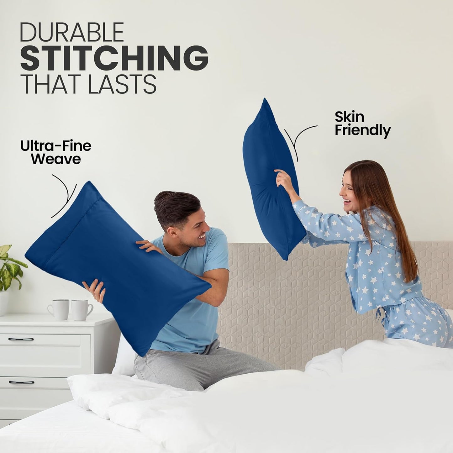 Utopia Bedding Queen Pillow Cases - Soft Brushed Microfiber - 2 Pack, 20 x 30 Inches | Dusk Blue