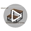NomNest 2-Step Wooden & Metal Kitchen & Home Step Stool - Non-Slip, Sturdy, Portable