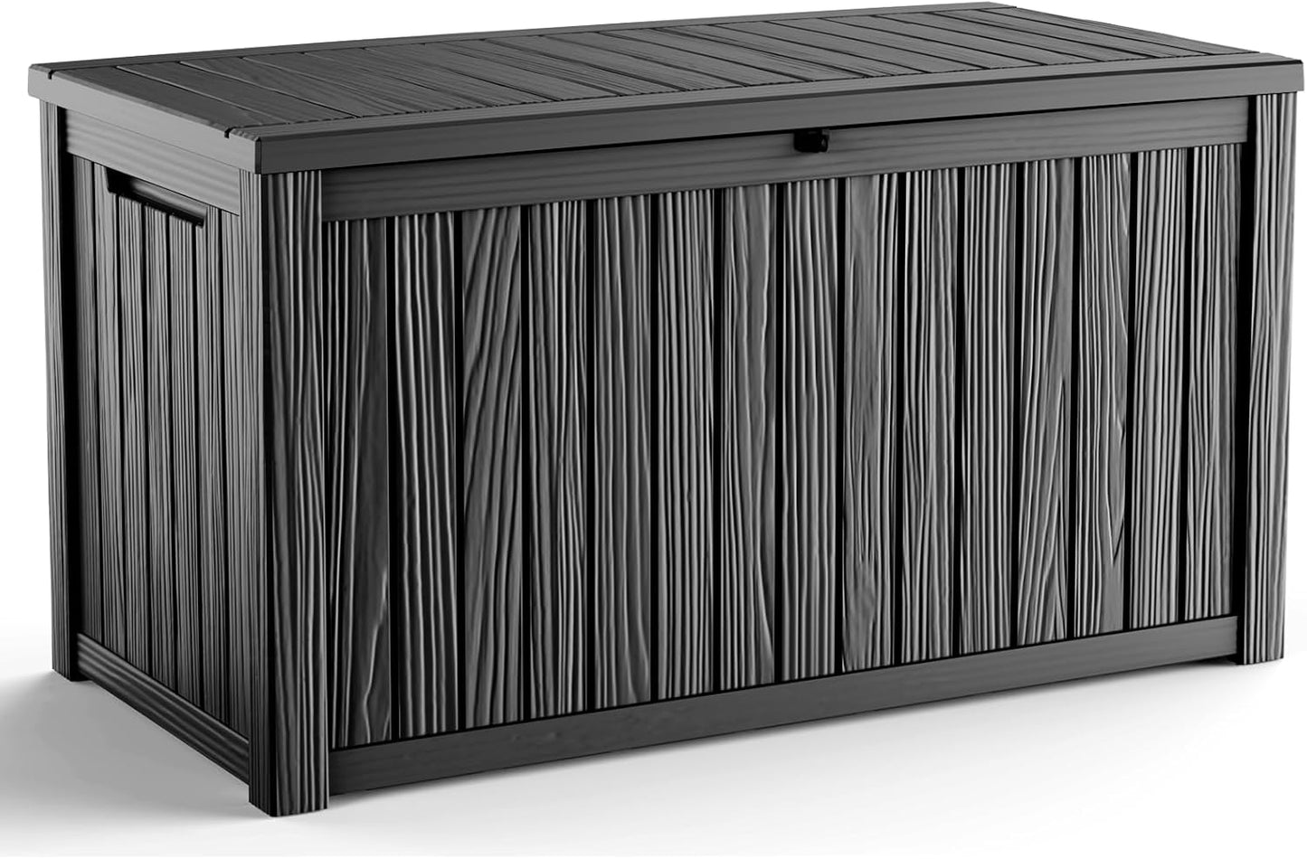 Skiennix 200 Gallon Outdoor Deck Box - Lockable Waterproof Storage for Garden Tools & Cushions | Black