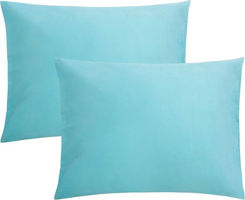 FLXXIE Pillow Cases - Soft Microfiber Standard Size Pillow Covers | Wrinkle & Stain Resistant, 2-Piece Set, Aqua 20x26