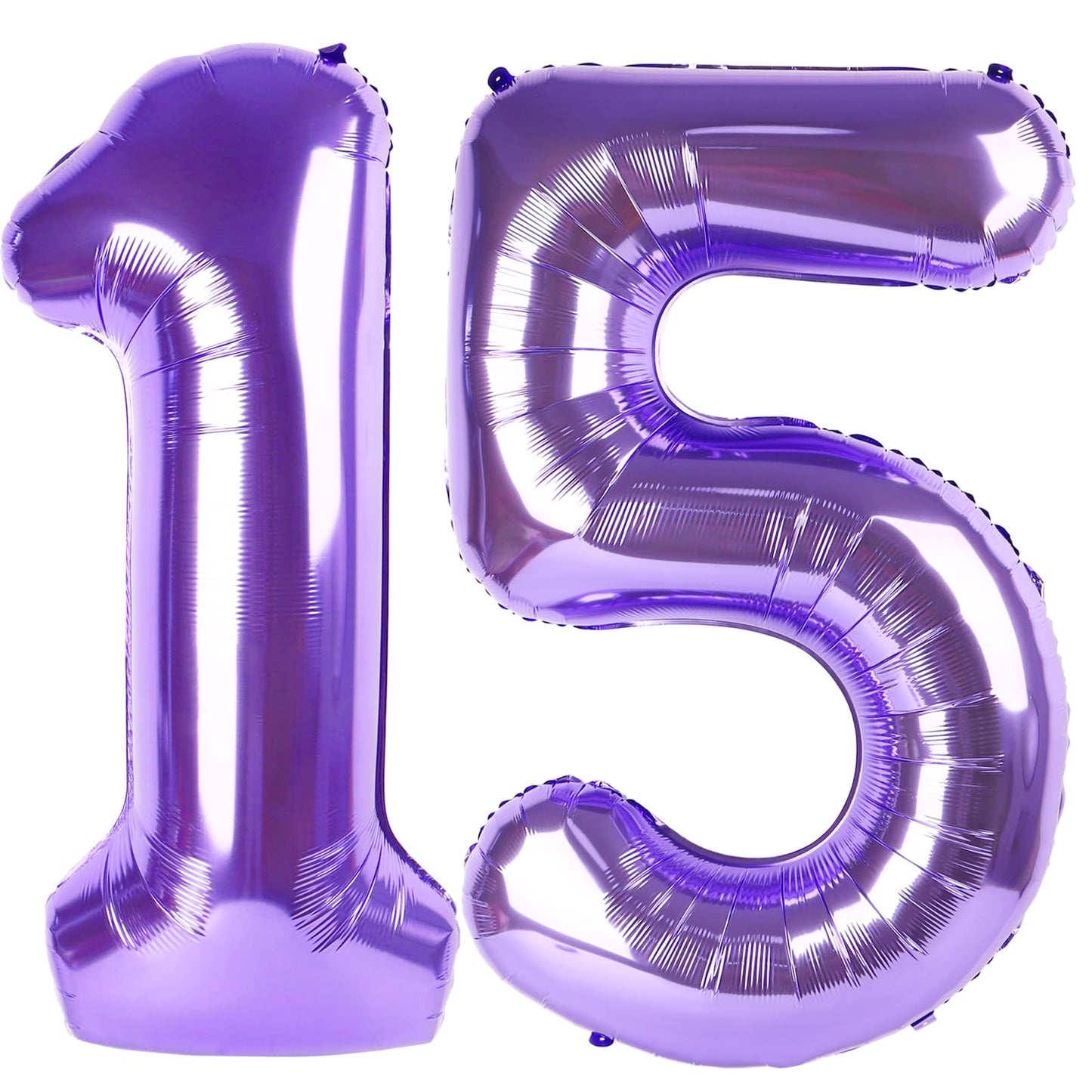 Purple Number 15 Balloon 40 inch, 15 Number Balloons, 15th Purple Birthday Decorations, 15 Year Old Girls Boys Party Supplies