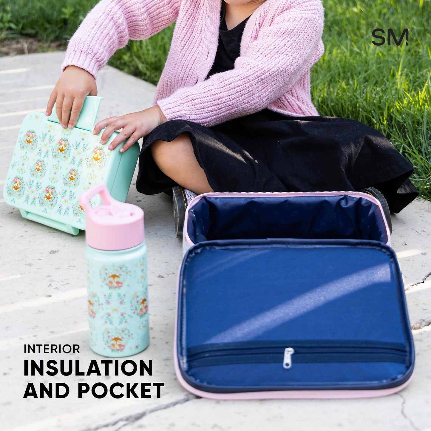 Simple Modern Kids Lunch Box for School | Reusable Insulated Lunch Bag for Toddler, Girl, and Boy | Meal Containers with Exterior & Interior Pockets | Hadley Collection | Unicorn Fields