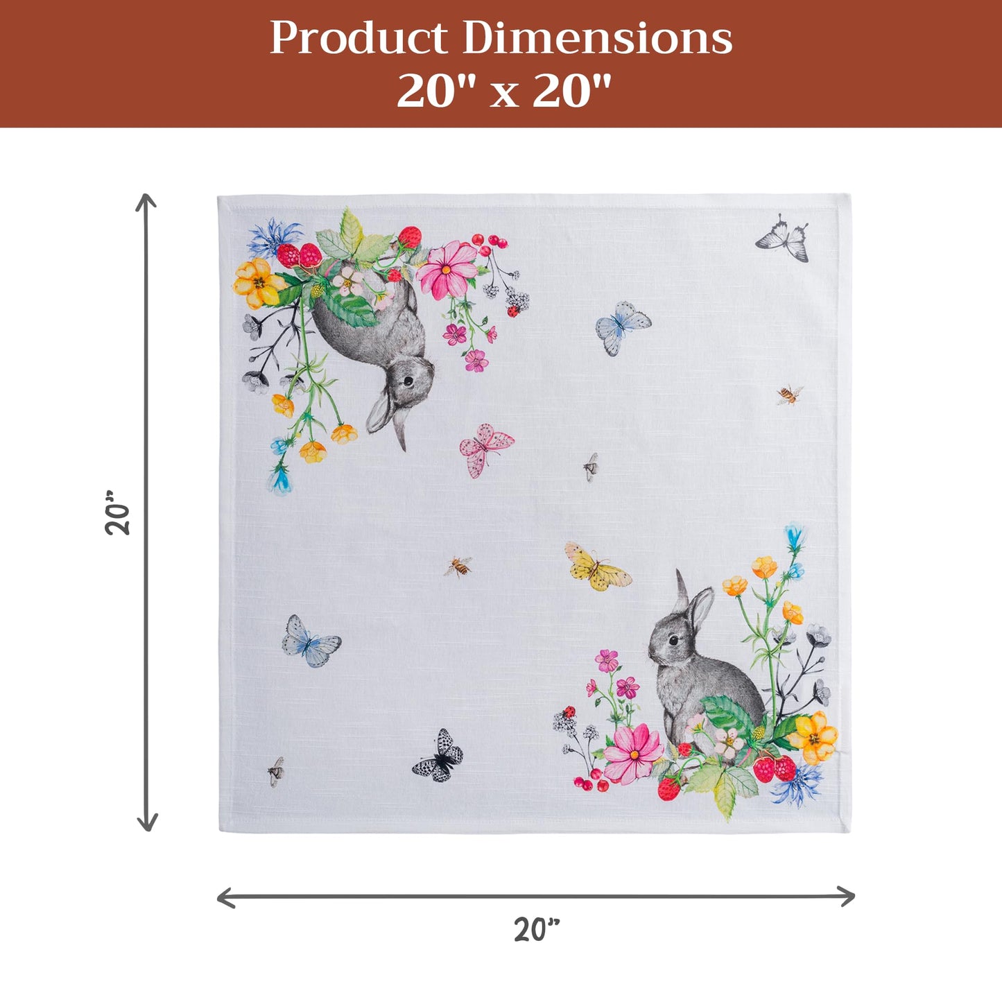 Maison d' Hermine Cloth Napkins Set of 4 100% Cotton Everyday Reusable Square Napkins Cloth Washable Dinner Party Wedding Restaurant Gifts for Mothers Day Spring/Summer (Printemps, 20" x 20")