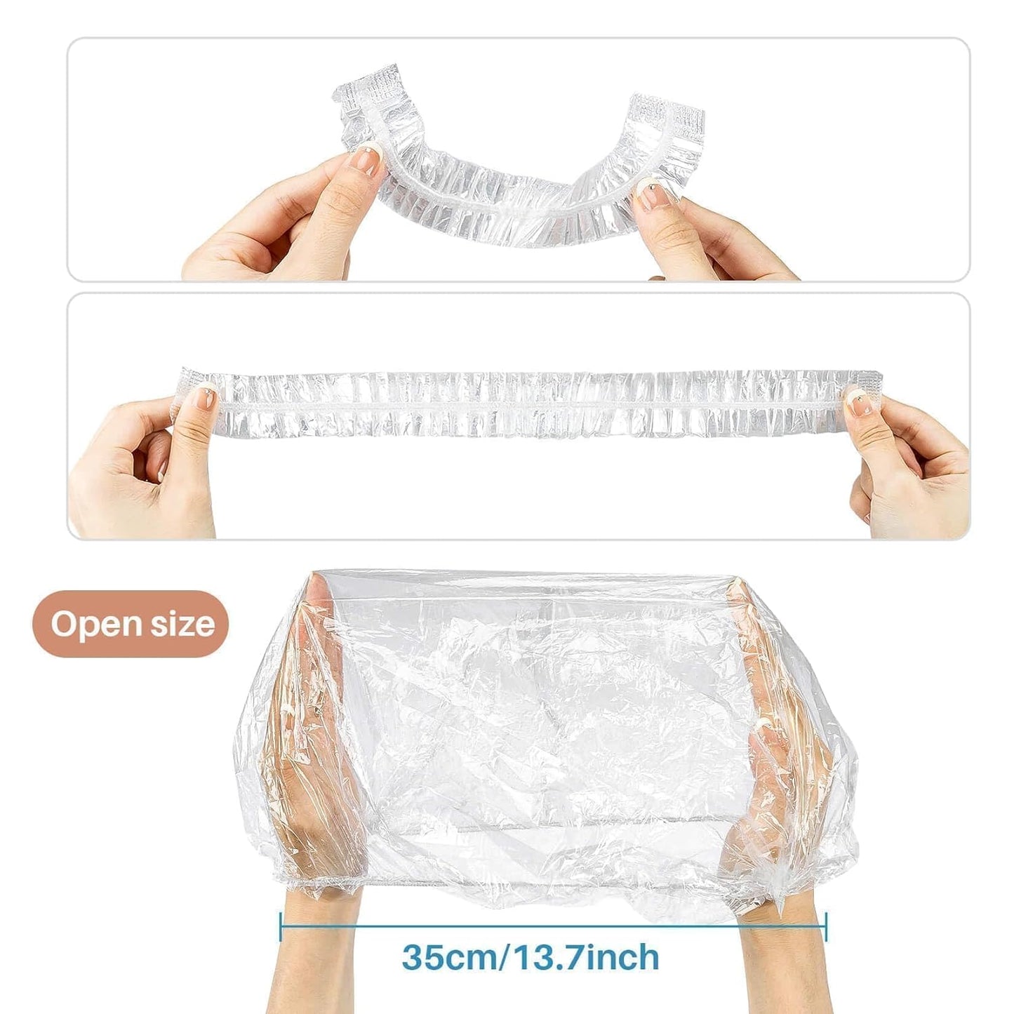 MAQIHAN Disposable Shower Caps - Thickened Waterproof Hair Caps for Deep Conditioning | Large Size for Long Hair