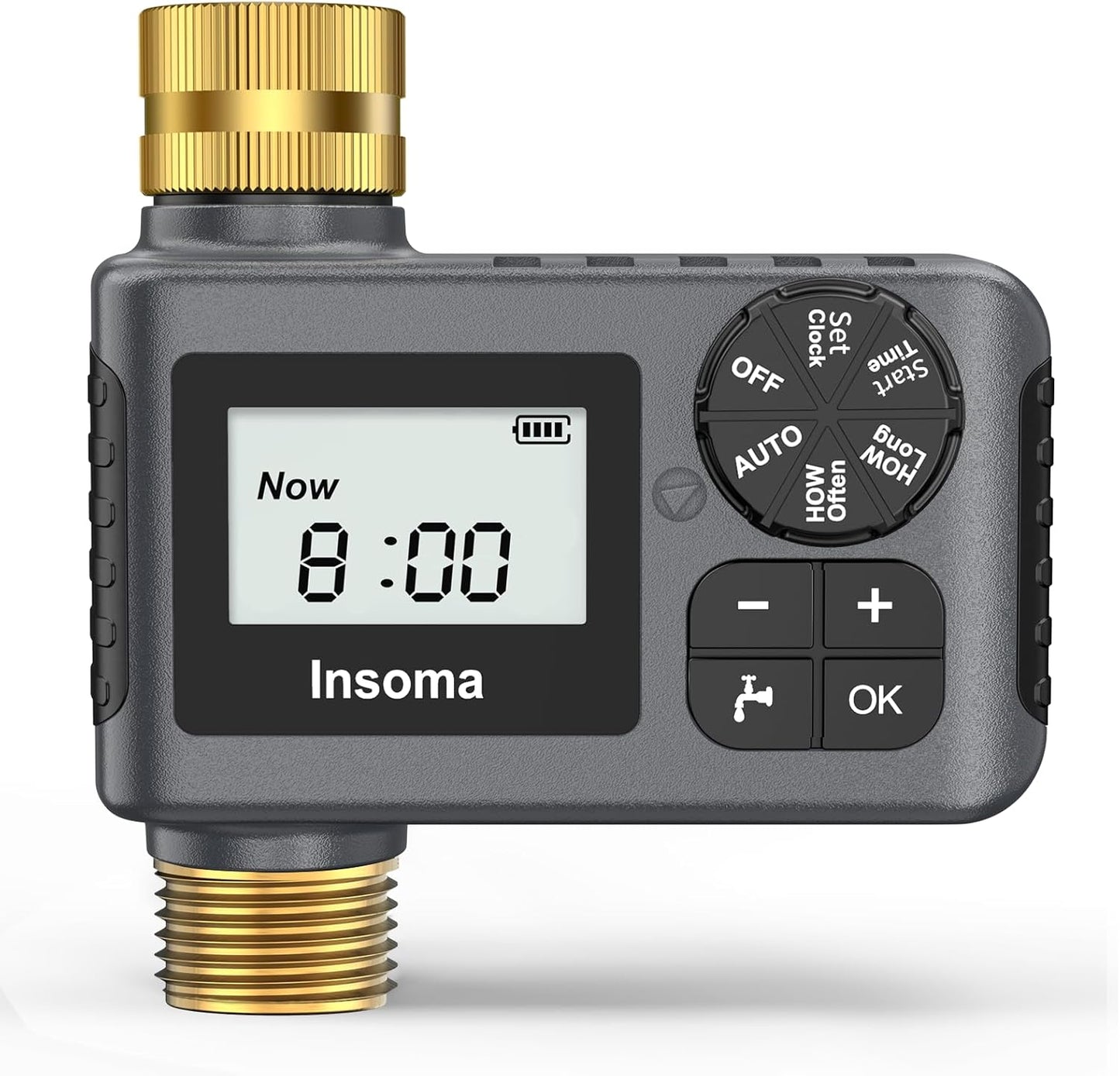 Sprinkler Timer - Programmable Water Timer with Brass Inlet/Outlet for Garden Hose | 1 Outlet with Rain Delay