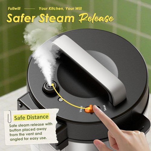 Fullwill 9-in-1 Electric Pressure Cooker - 12 Presets Multi Cooker, 6 Quart Nonstick Pot & More