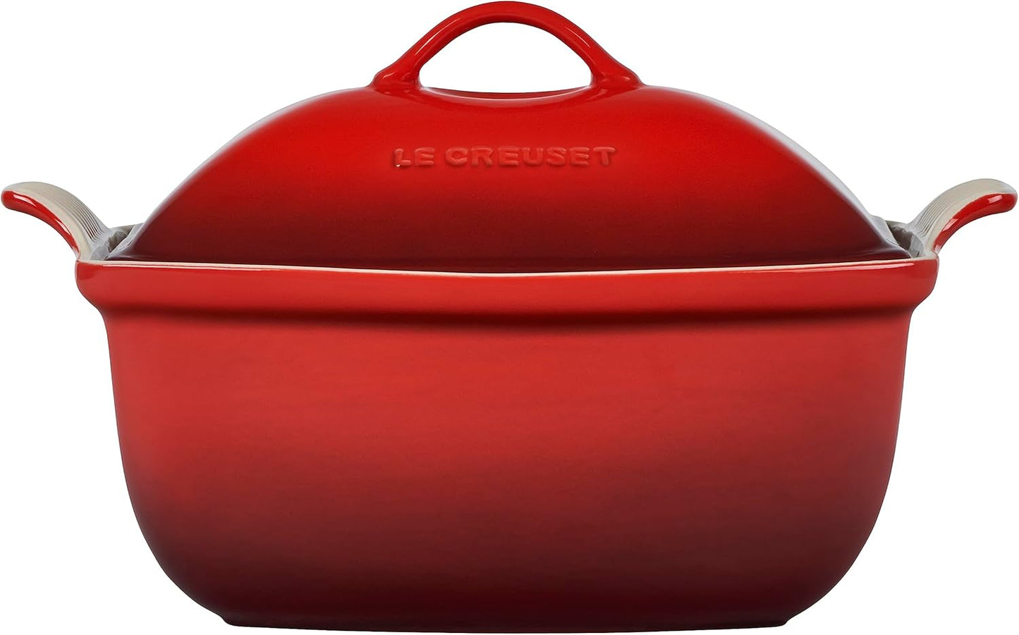 Le Creuset Heritage Stoneware Deep Baker - 4.5 Qt. with Lid in Cerise | Durable & Stylish Cookware
