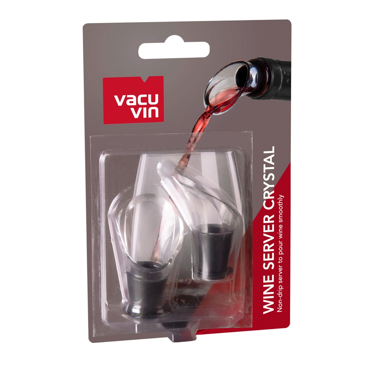 Vacu Vin Crystal Wine Server Set of 2 - Black, 5.5 x 7 x 1 inches