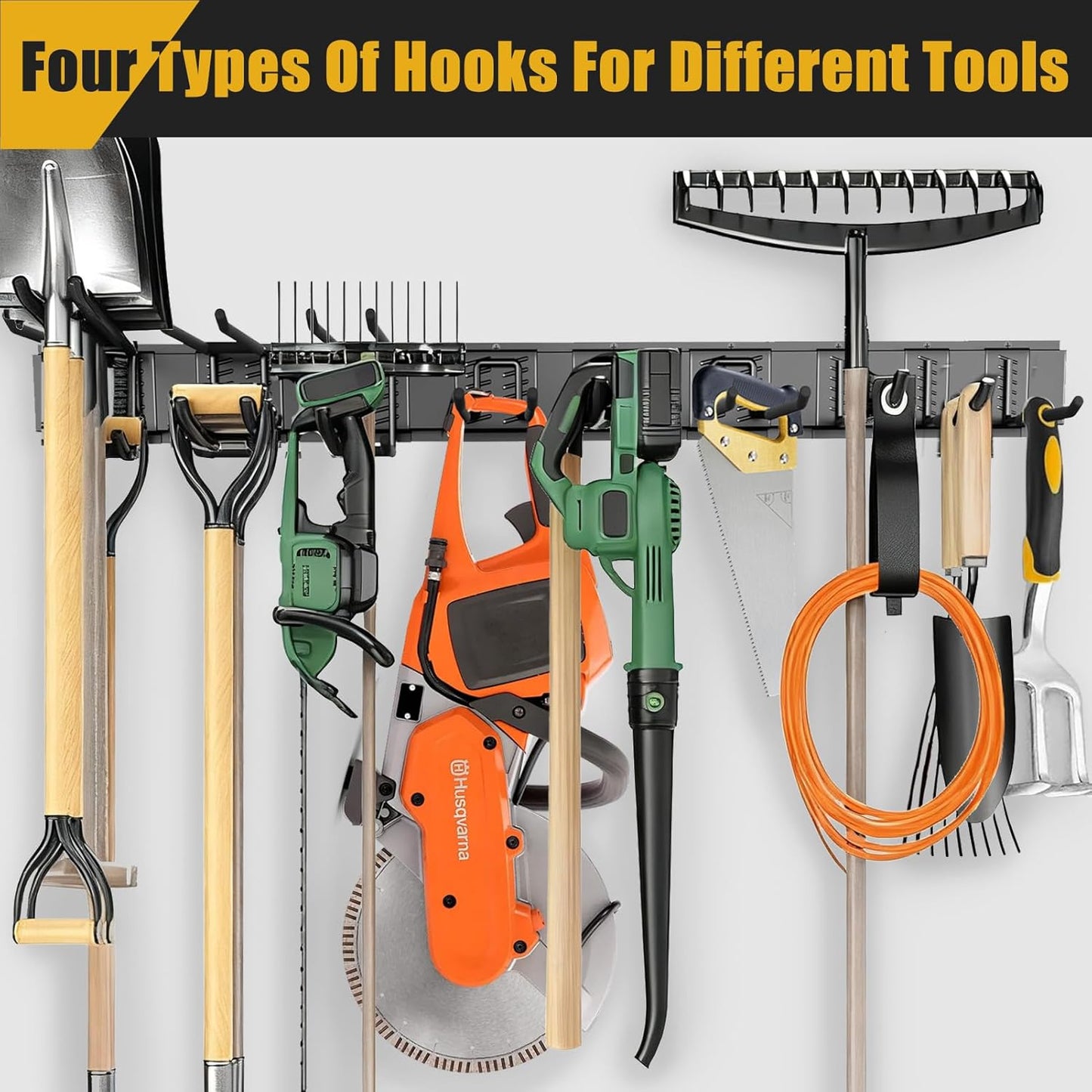 KOFANI Heavy Duty Garage Wall Organizer - 700LB Capacity | 48-Inch Adjustable Tool Rack for Yard Storage