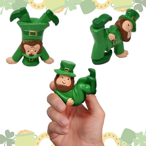 Gift Boutique St. Patrick's Leprechaun Figurines - Set of 3 Mini Irish Resin Decor for Home & Garden