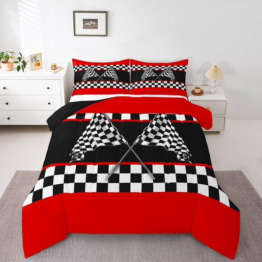 Cartoon Police Car Bedding Set Red Fire Truck Comforter Set for Kids Boys Fire Extinguisher Duvet Set Airplane Comforter 1 Comforter Set with 2 Pillowcases Full Size Boys