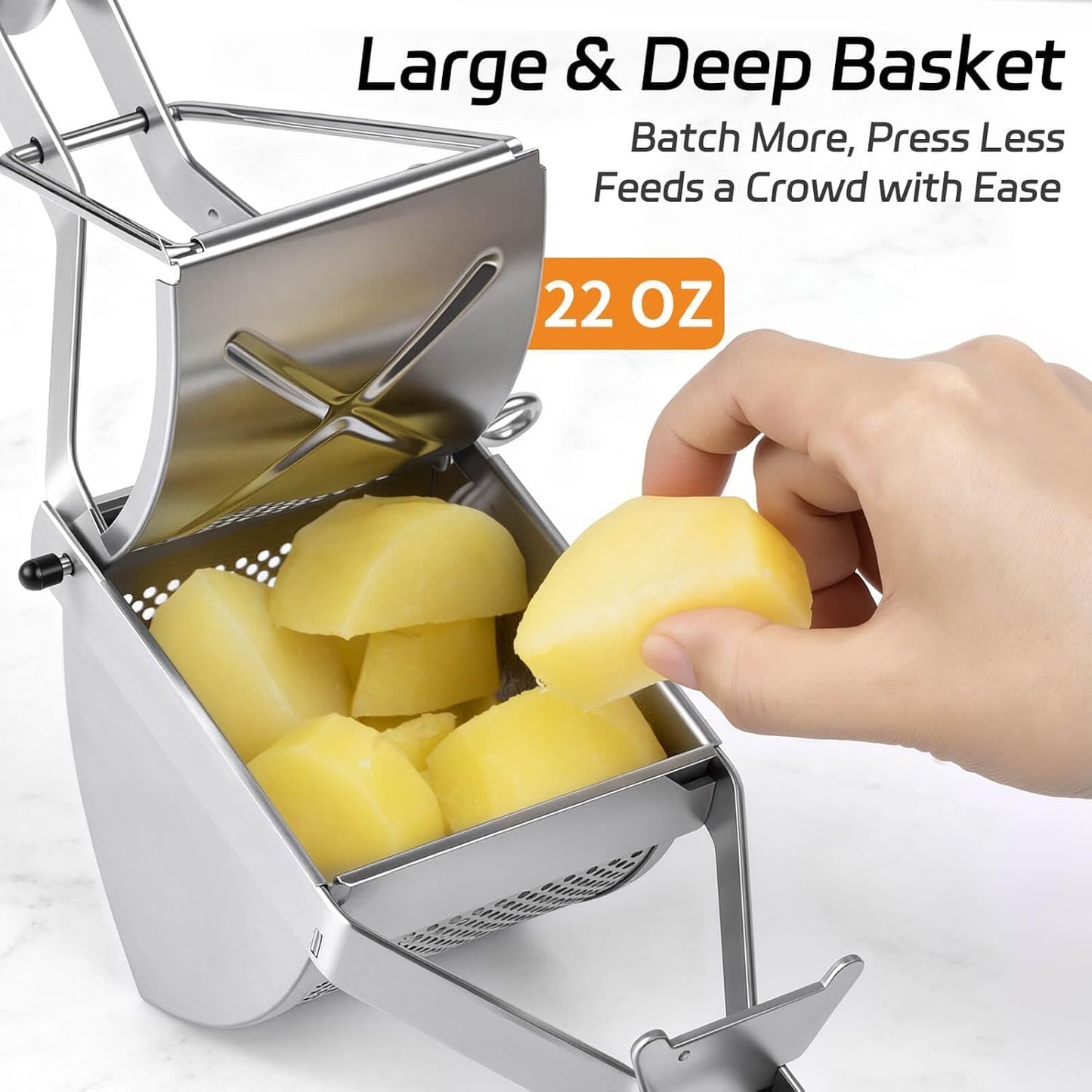 SPEENSUN Potato Ricer - Heavy Duty Stainless Steel Masher for Fluffy Mashed Potatoes | Dishwasher Safe with Comfort-Grip Handle