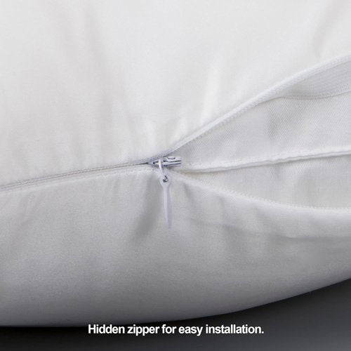 FLXXIE Zipped Satin Pillowcases - Silky Soft for Hair & Skin | 20"x26", White (2 Pack)
