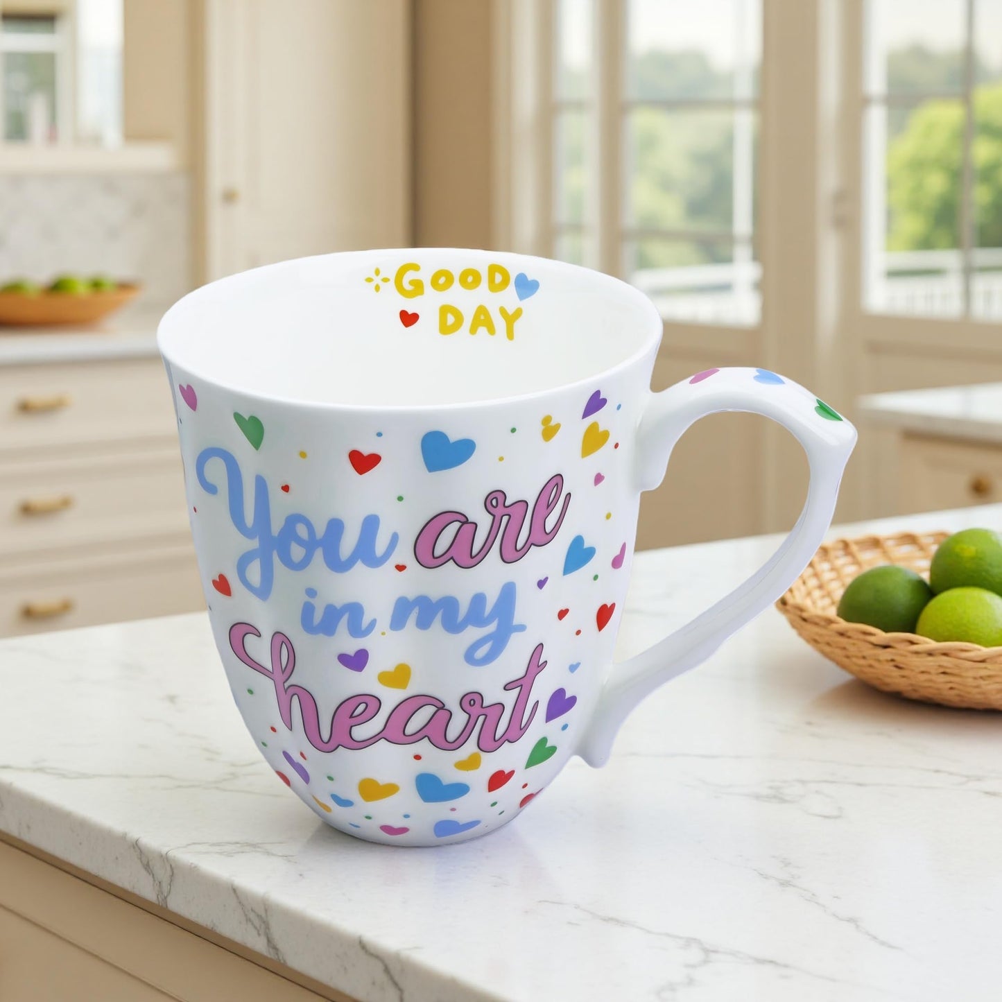 Glen Mila 13oz Cute Coffee Mug for Women Bone China Coffee Mug Cute Mugs Christmas Mugs birthday Gifts for Mom Friends