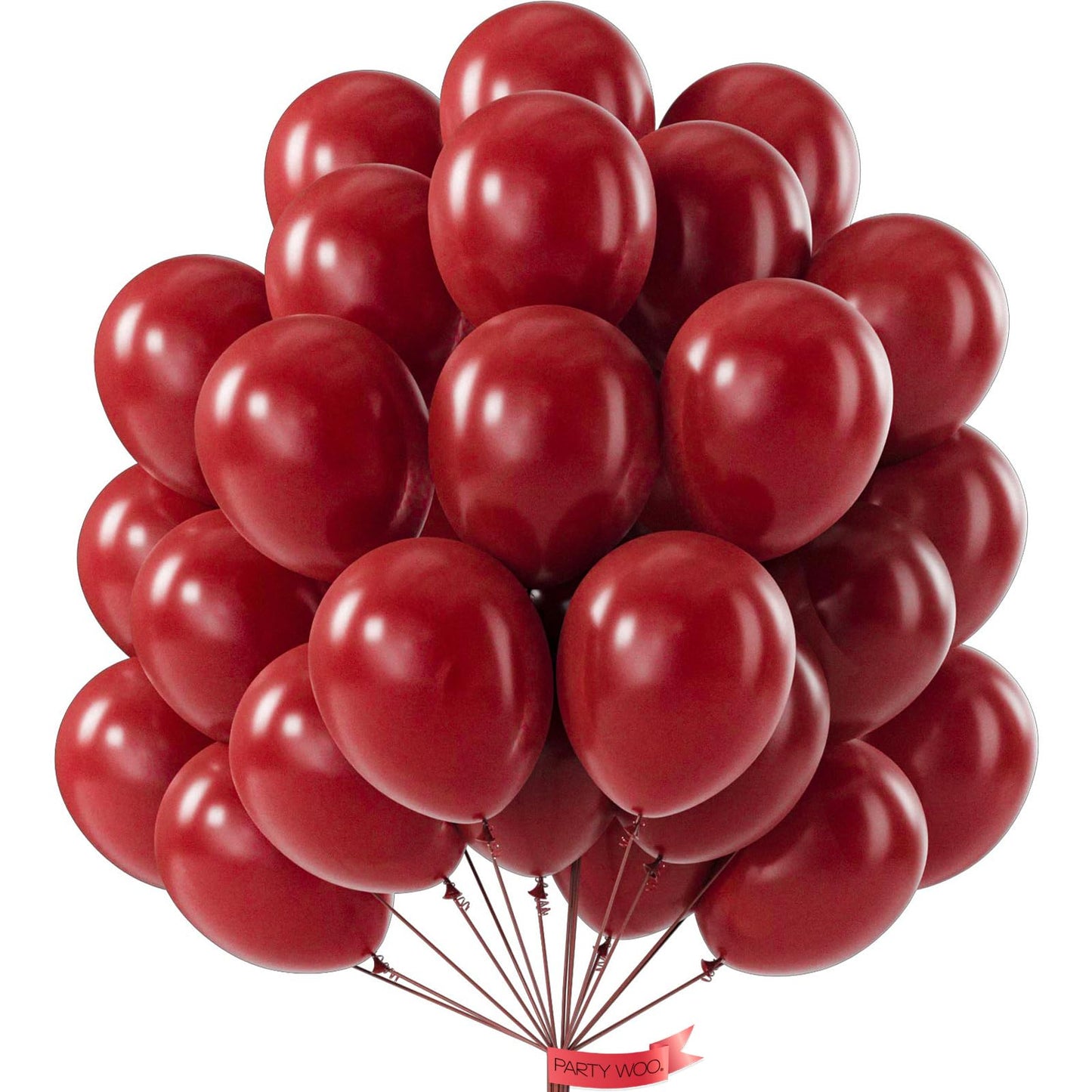 PartyWoo Burgundy Balloons 100pcs 12 Inch Dark Red Maroon Ruby Red Latex Helium Balloons for Graduation Valentine's Day Wedding Anniversary Casino Citizenship Christmas Party Decorations Red-Y75