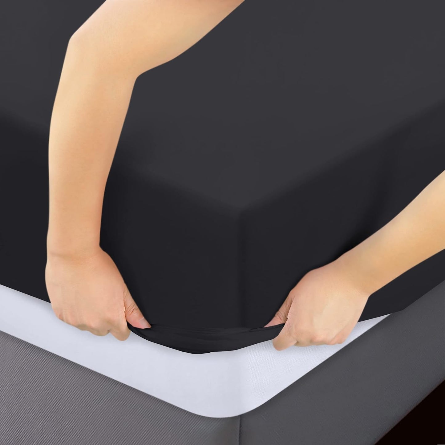Utopia Bedding King Fitted Sheets - Soft Brushed Microfiber with Deep Pockets | 2-Pack, Black