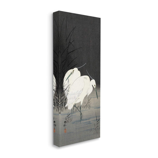 'Traditional Crane by Lake Japanese Inspired'| Canvas Art
