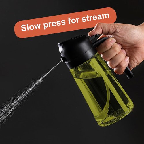 CXINYI - 16oz Olive Oil Dispenser | 2-in-1 Sprayer for Cooking & Salad - Black Light-Proof Kitchen Gadget