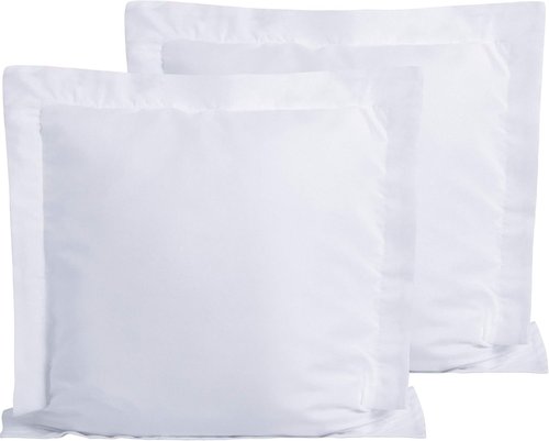 FLXXIE Microfiber Euro Pillow Shams - Set of 2 Soft, Fade & Wrinkle Resistant Covers | White, 26x26 Inches