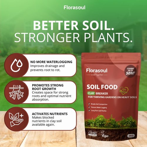 Florasoul® Clay Breaker Soil Amendment - Revitalize Heavy Clay & Compacted Soil (6.6 lbs) | Plant-Based Formula Enhances Drainage & Aeration