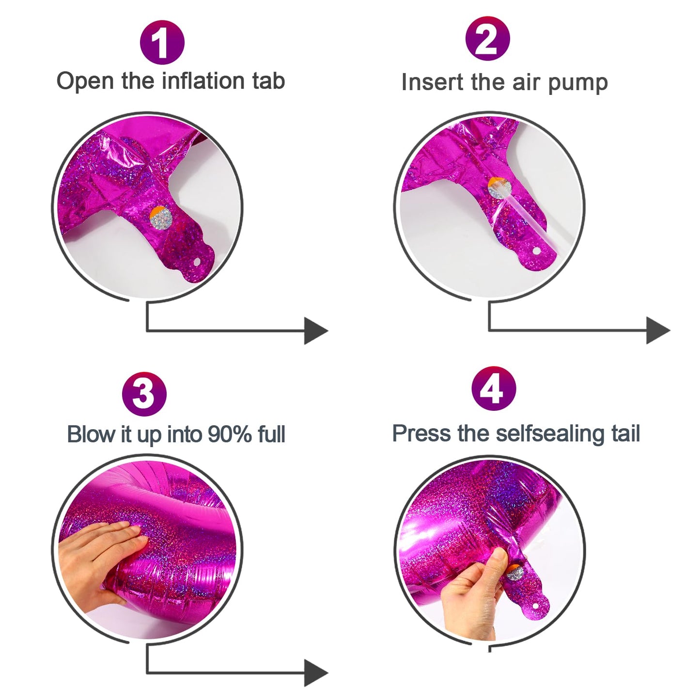 Laser Hot Pink 7 Balloon, Number Balloons 40 Inch, 7th Birthday Decorations for Girls Kids, Party Decoration for Women, Number 7 Balloon