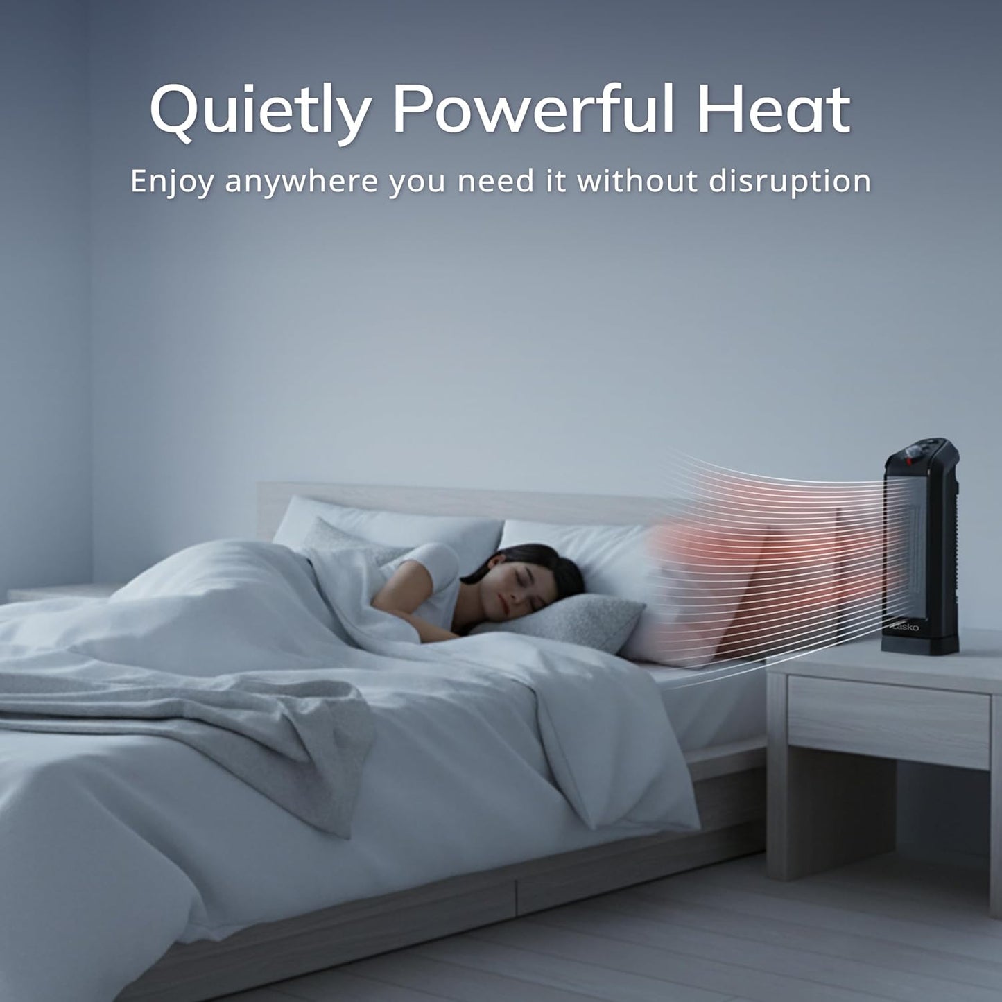 Lasko Oscillating Ceramic Tower Space Heater - 1500W with Adjustable Thermostat & Overheat Protection | 15.7 Inches, Black